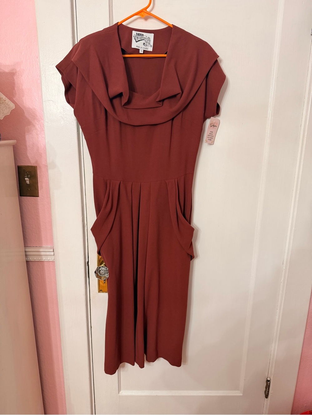 NWT Lana 1940s  Rust Colored Dress Vivien of Holloway Size UK 14